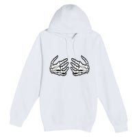 Funny Halloween Touchy Chest Skeleton Hands Human Skeleton Premium Pullover Hoodie