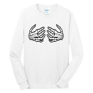 Funny Halloween Touchy Chest Skeleton Hands Human Skeleton Tall Long Sleeve T-Shirt