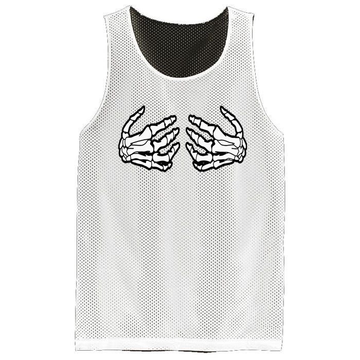 Funny Halloween Touchy Chest Skeleton Hands Human Skeleton Mesh Reversible Basketball Jersey Tank