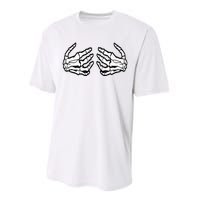 Funny Halloween Touchy Chest Skeleton Hands Human Skeleton Performance Sprint T-Shirt