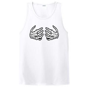 Funny Halloween Touchy Chest Skeleton Hands Human Skeleton PosiCharge Competitor Tank