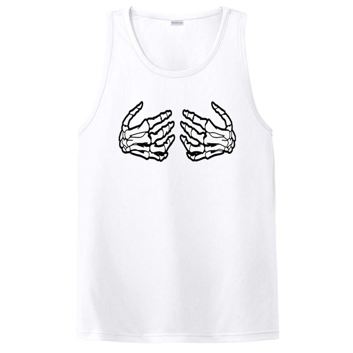 Funny Halloween Touchy Chest Skeleton Hands Human Skeleton PosiCharge Competitor Tank