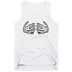 Funny Halloween Touchy Chest Skeleton Hands Human Skeleton Tank Top