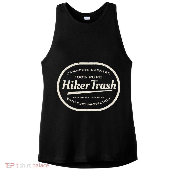 Funny Hiker Trash Logo Design For Long Distance Backpackers Ladies PosiCharge Tri-Blend Wicking Tank