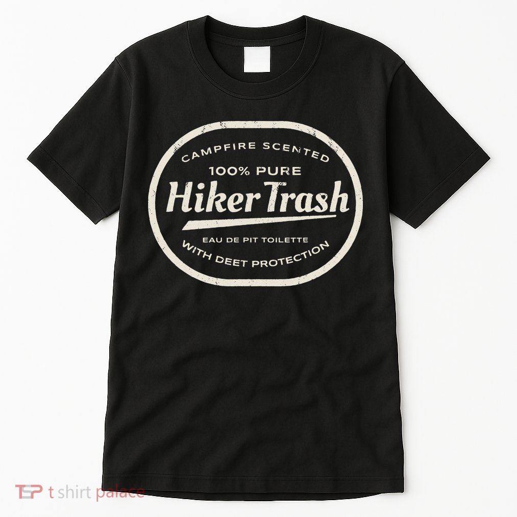 Funny Hiker Trash Logo Design For Long Distance Backpackers Tall T-Shirt