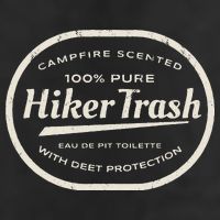 Funny Hiker Trash Logo Design For Long Distance Backpackers 15oz Campfire Ceramic Mug