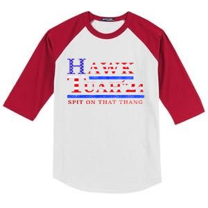 Funny Hawk Tush Spit On That Thing Presidential Candidate Parody Gift Kids Colorblock Raglan Jersey