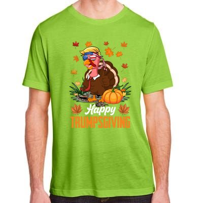 Funny Happy Trumpsgiving Thanksgiving Trump Turkey Usa Flag Funny Gift Adult ChromaSoft Performance T-Shirt