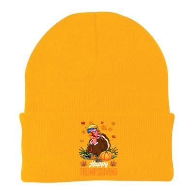 Funny Happy Trumpsgiving Thanksgiving Trump Turkey Usa Flag Funny Gift Knit Cap Winter Beanie