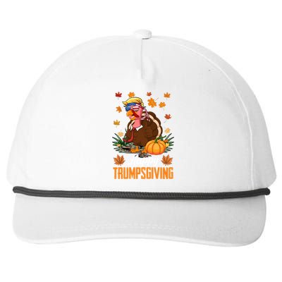 Funny Happy Trumpsgiving Thanksgiving Trump Turkey Usa Flag Funny Gift Snapback Five-Panel Rope Hat