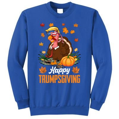 Funny Happy Trumpsgiving Thanksgiving Trump Turkey Usa Flag Funny Gift Sweatshirt