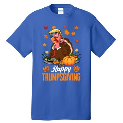 Funny Happy Trumpsgiving Thanksgiving Trump Turkey Usa Flag Funny Gift Tall T-Shirt