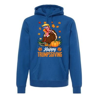 Funny Happy Trumpsgiving Thanksgiving Trump Turkey Usa Flag Funny Gift Premium Hoodie