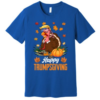 Funny Happy Trumpsgiving Thanksgiving Trump Turkey Usa Flag Funny Gift Premium T-Shirt