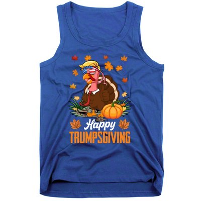 Funny Happy Trumpsgiving Thanksgiving Trump Turkey Usa Flag Funny Gift Tank Top