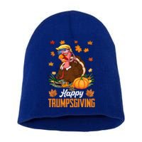 Funny Happy Trumpsgiving Thanksgiving Trump Turkey Usa Flag Funny Gift Short Acrylic Beanie