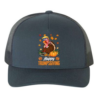 Funny Happy Trumpsgiving Thanksgiving Trump Turkey Usa Flag Funny Gift Yupoong Adult 5-Panel Trucker Hat