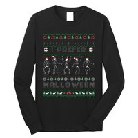 Funny Holiday Ugly Xmas I Prefer Halloween Christmas Sweater Long Sleeve Shirt