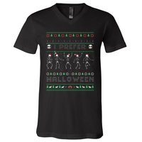 Funny Holiday Ugly Xmas I Prefer Halloween Christmas Sweater V-Neck T-Shirt