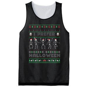 Funny Holiday Ugly Xmas I Prefer Halloween Christmas Sweater Mesh Reversible Basketball Jersey Tank