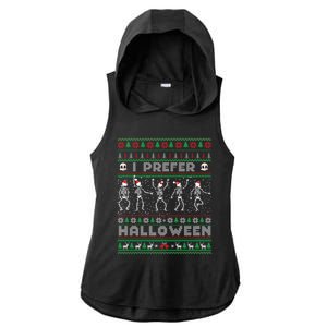 Funny Holiday Ugly Xmas I Prefer Halloween Christmas Great Gift Ladies PosiCharge Tri-Blend Wicking Draft Hoodie Tank