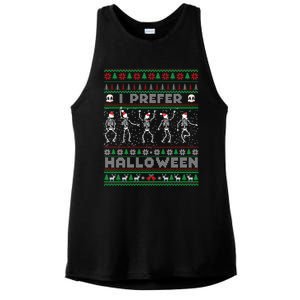 Funny Holiday Ugly Xmas I Prefer Halloween Christmas Great Gift Ladies PosiCharge Tri-Blend Wicking Tank