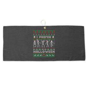 Funny Holiday Ugly Xmas I Prefer Halloween Christmas Great Gift Large Microfiber Waffle Golf Towel