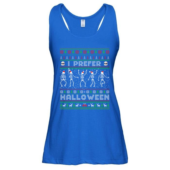 Funny Holiday Ugly Xmas I Prefer Halloween Christmas Great Gift Ladies Essential Flowy Tank