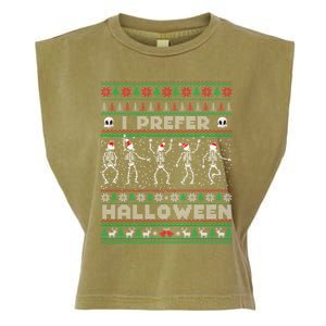 Funny Holiday Ugly Xmas I Prefer Halloween Christmas Great Gift Garment-Dyed Women's Muscle Tee