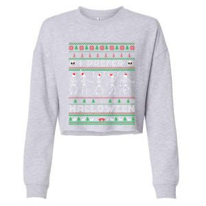 Funny Holiday Ugly Xmas I Prefer Halloween Christmas Great Gift Cropped Pullover Crew