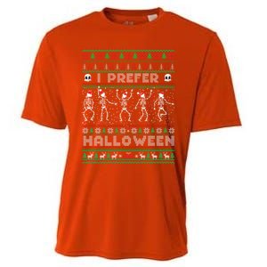 Funny Holiday Ugly Xmas I Prefer Halloween Christmas Sweater Gift Cooling Performance Crew T-Shirt