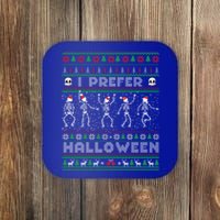 Funny Holiday Ugly Xmas I Prefer Halloween Christmas Sweater Gift Coaster