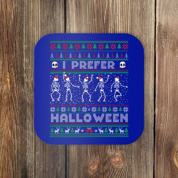 Funny Holiday Ugly Xmas I Prefer Halloween Christmas Sweater Gift Coaster