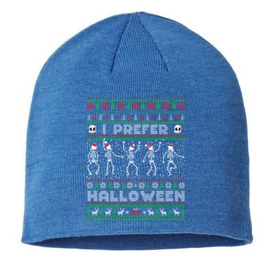 Funny Holiday Ugly Xmas I Prefer Halloween Christmas Sweater Gift Sustainable Beanie