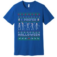 Funny Holiday Ugly Xmas I Prefer Halloween Christmas Sweater Gift Premium T-Shirt