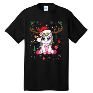 Festive Holiday Unicorn Deer Print Tall T-Shirt