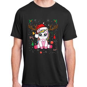 Festive Holiday Unicorn Deer Print Adult ChromaSoft Performance T-Shirt