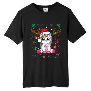 Festive Holiday Unicorn Deer Print Tall Fusion ChromaSoft Performance T-Shirt