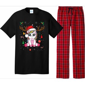 Festive Holiday Unicorn Deer Print Pajama Set