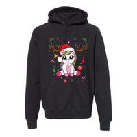 Festive Holiday Unicorn Deer Print Premium Hoodie