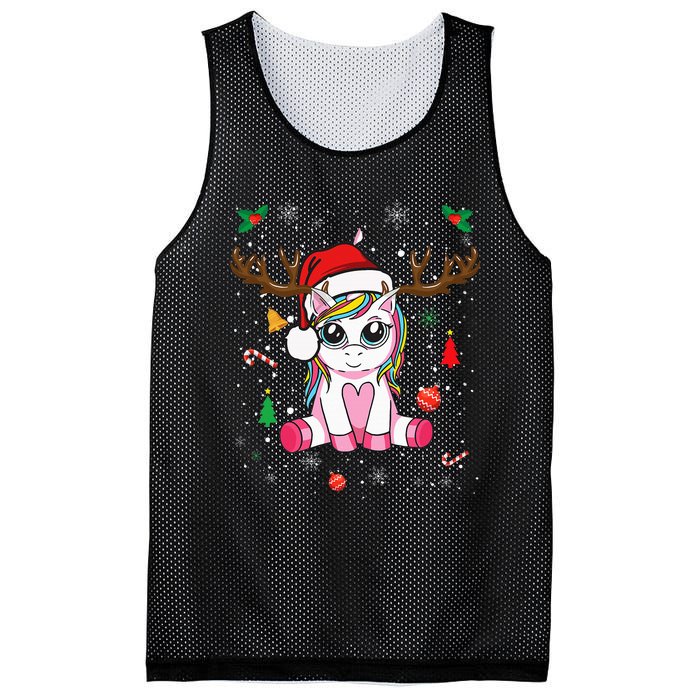 Festive Holiday Unicorn Deer Print Mesh Reversible Basketball Jersey Tank