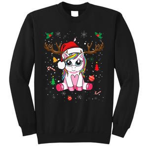 Festive Holiday Unicorn Deer Print Tall Sweatshirt