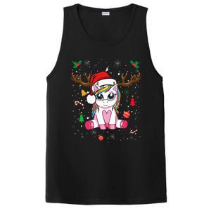 Festive Holiday Unicorn Deer Print PosiCharge Competitor Tank