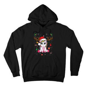 Festive Holiday Unicorn Deer Print Tall Hoodie