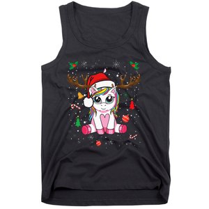 Festive Holiday Unicorn Deer Print Tank Top