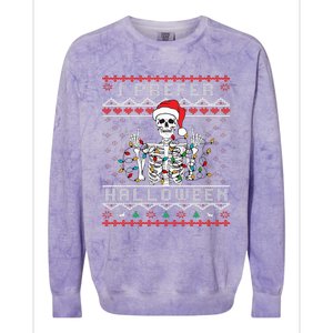 funny holiday Ugly xmas I prefer halloween christmas Colorblast Crewneck Sweatshirt