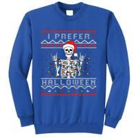 funny holiday Ugly xmas I prefer halloween christmas Sweatshirt