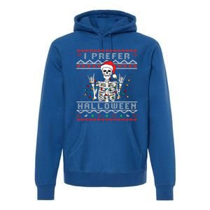 funny holiday Ugly xmas I prefer halloween christmas Premium Hoodie