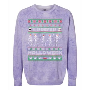 Funny Holiday Ugly Xmas I Prefer Halloween Christmas Great Gift Colorblast Crewneck Sweatshirt