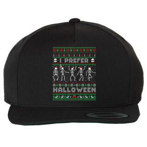 Funny Holiday Ugly Xmas I Prefer Halloween Christmas Great Gift Wool Snapback Cap